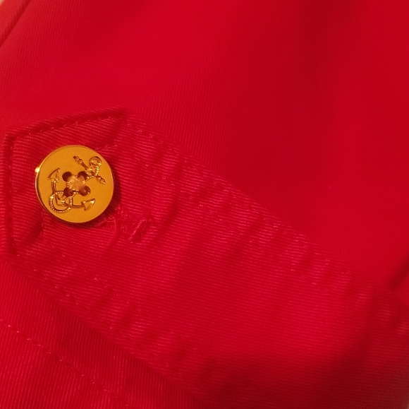 Ralph Lauren Hot FireRed Gold Cotton Coat Jacket Size L - Picture 4 of 7